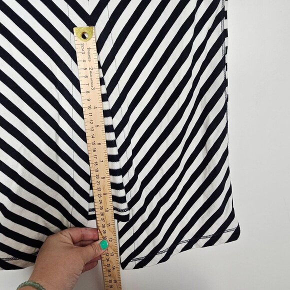 Rag & Bone Striped Stretch Split-Back Crewneck Tee-Shirt Top White Navy Size XXS - Picture 8 of 12